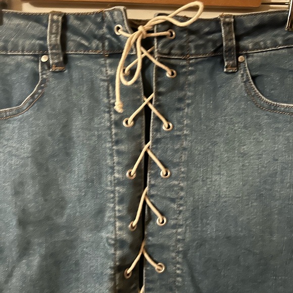 PacSun Dresses & Skirts - PacSun Blue Jean Lace-Up Front Denim Sexy Mini Short Skirt 28